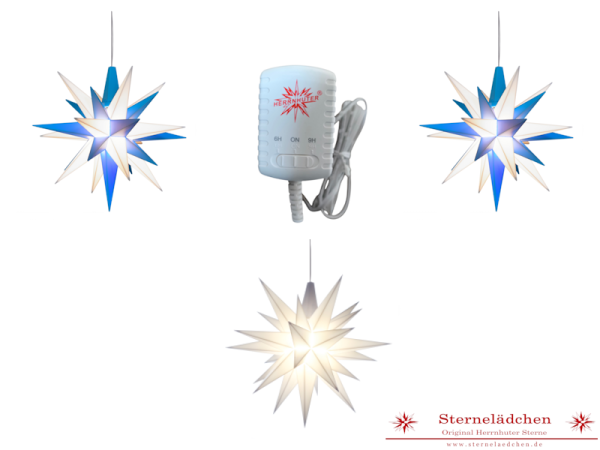 Sterne-Set A1e weiß-blau/weiß/weiß-blau